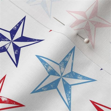 Nautical Stars Red White And Blue Fabric Spoonflower