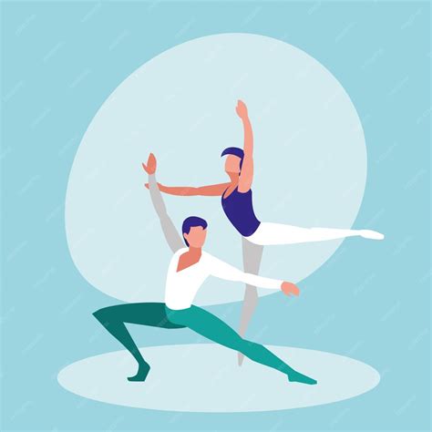 Premium Vector Ballet Dancers Men Isolated Icon