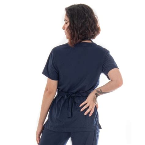 Blusa Lisa Azul Marinho Em Malha Conjuntos Cir Rgicos Scrubs Lisos