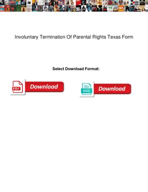 Fillable Online Involuntary Termination Of Parental Rights Texas Form