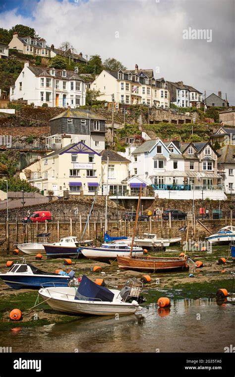 CORNISH fishing port Looe in Cornwall pictured Looe Harbour and ...