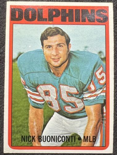 1972 TOPPS NICK BUONICONTI DOLPHINS 43 VG LIGHT SCRATCHES EBay