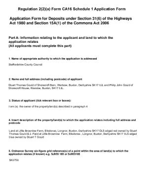 Fillable Online Application Form For Deposits Under Section Of