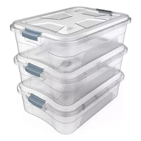 Kit Caixas Organizadoras Transparente Litros Pp Uninjet Shopee