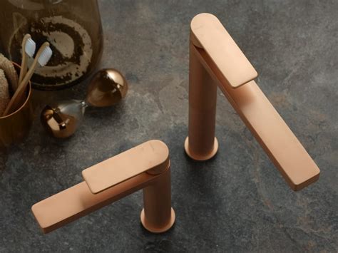 Miscelatore Per Lavabo Da Piano Monocomando TAORMINA FROSTED ROSE GOLD