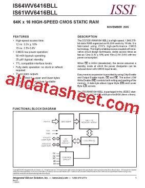 Is Wv Bll Datasheet Pdf Integrated Silicon Solution Inc