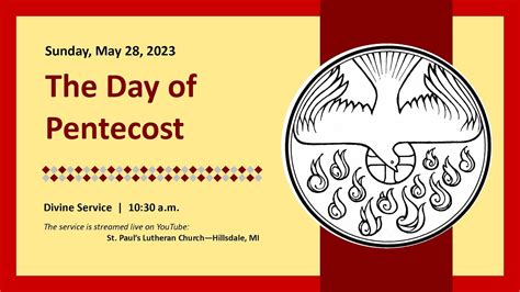 The Day Of Pentecost Sunday May Youtube