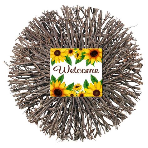 Sunflower Welcome Sign Metal Accent Sign For Wreaths Wreath Etsy