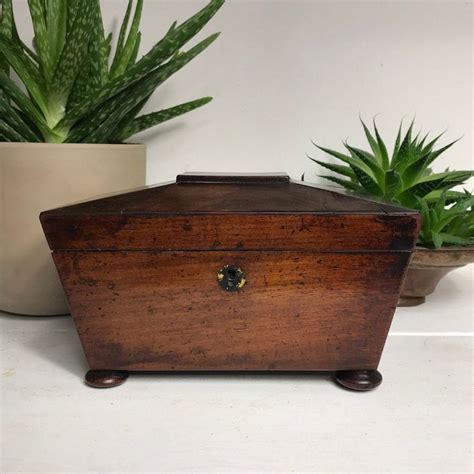 Antique Wooden Tea Caddy Old Wooden Box Handmade Wooden Etsy