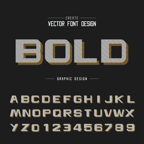 Bold Font And Alphabet Vector Design Typeface Letter And Number