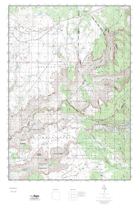 Mytopo Strawberry Arizona Usgs Quad Topo Map