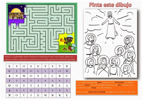 Recursos fichas catequéticas para el día de todos los Santos