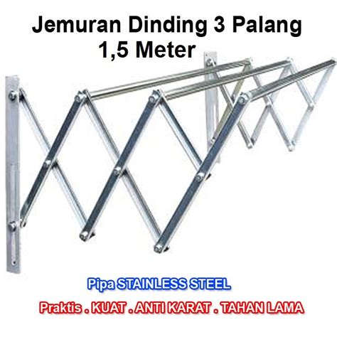 Jemuran Lipat Dinding Palang Meter Stainless Steel Jemuran Lipat