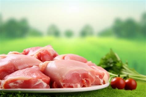 Premium Photo Healthy Eating Fresh Organic Chicken Meat Grazing On