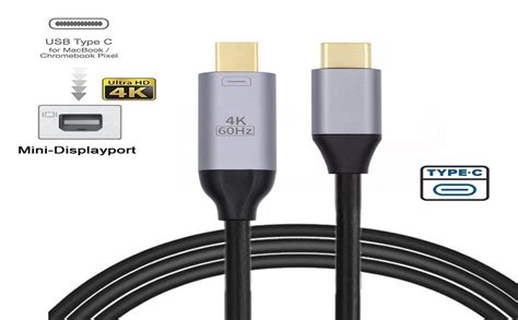 JSER USB 3 1 Type C USB C To Mini DisplayPort DP Male 4K Monitor Cable