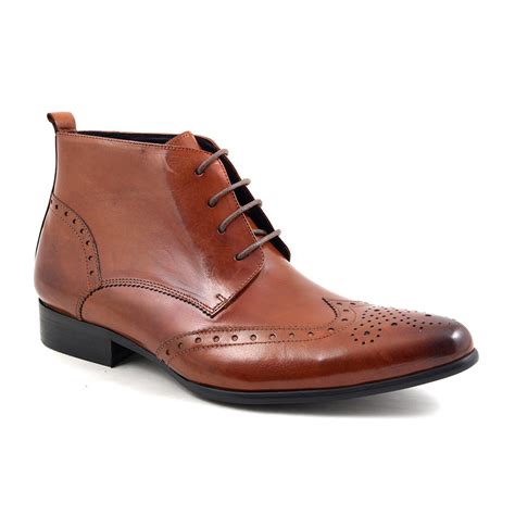 Buy Mens Red Brogue Lace Up Boots Gucinari Design