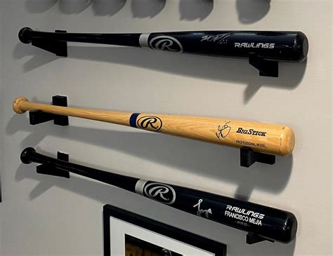 Baseball Bat Wall Display Holder UPDATED MODULAR DESIGN For Maximum