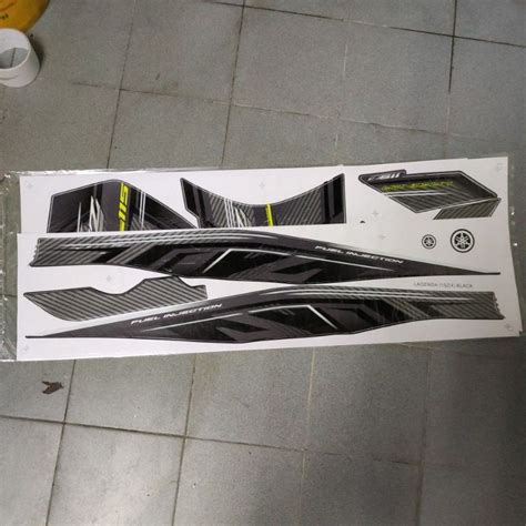 Stiker Body Stripe Cover Set 4 Yamaha Lagenda115 Fi Black Sticker Stripe Srl115 Srl 115fi