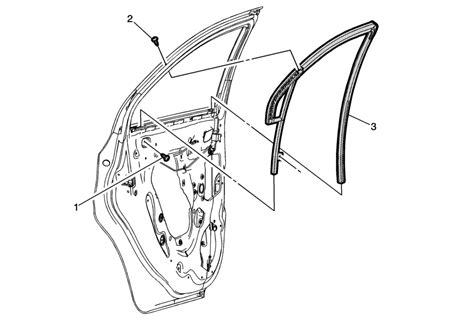 Chevrolet Sonic Repair Manual Rear Side Door Window Weatherstrip