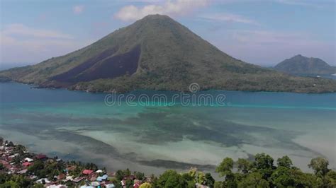 View of Volcano Mountain in Banda Islands Stock Footage - Video of ...