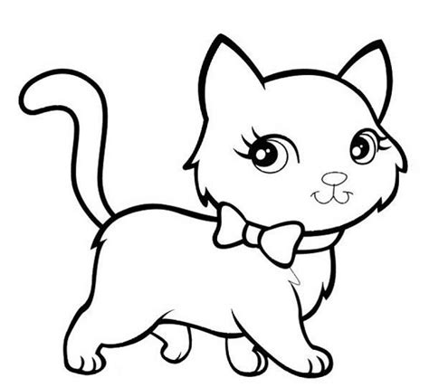 Cute Cat Coloring Page - Free Printable Coloring Pages for Kids