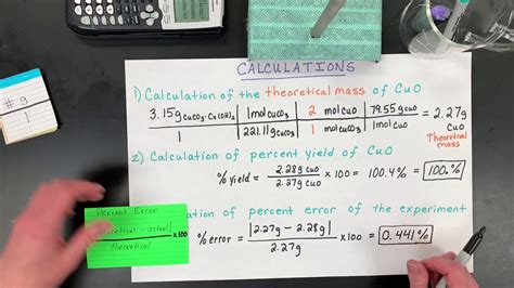 Percent Yield Stoichiometry Decomposition Reaction Youtube