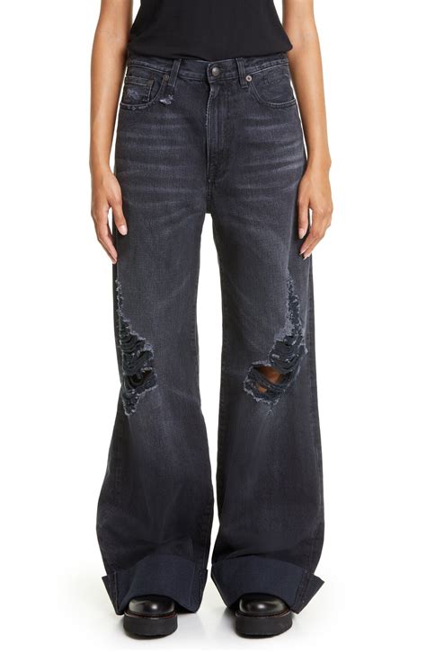 Buy R13 Lisa Baggy High Waist Wide Leg Jeans Jake Black At 65 Off