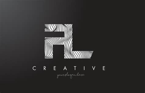 FL F L Letter Logo With Zebra Lines Texture Design Vector 5037308