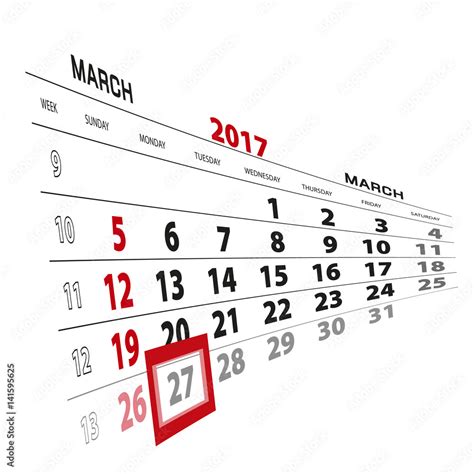 march  highlighted   calendar stock vector adobe stock