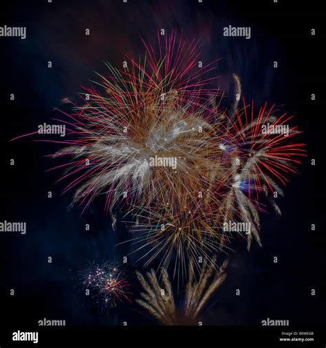 Fireworks display night in London Stock Photo - Alamy