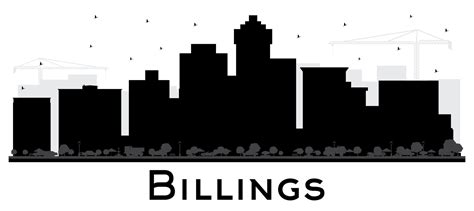 Billings Montana City Skyline Silhouette With Black Buildings Isolated