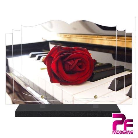 Plaque Fun Raire Livre Musique Piano Rose Rouge Pfm