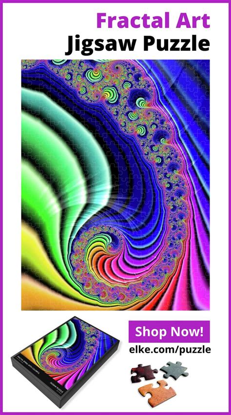 Fractal Spiral With Colorful Rainbow Stripes Jigsaw Puzzle By Matthias