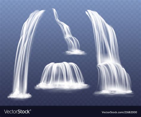 Waterfall water flow cascade Royalty Free Vector Image