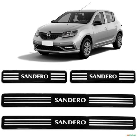 Jogo De Soleira Renault Sandero A Preto Resinada Em