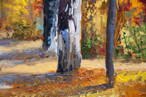 Autumn Forest Landscape Painting Original Art On Canvas Fall Etsy