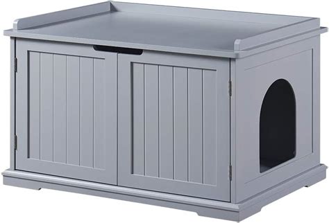 Unipaws Cat Litter Box Enclosure Litter Tray Cover Washroom Storage