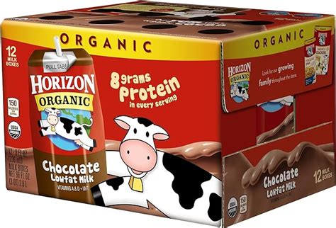 Amazon.com: Horizon Organic UHT Chocolate Milk Boxes, 1% Single Serve ...