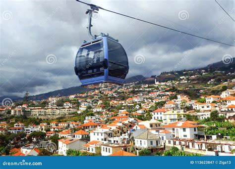 Cable Car from Funchal Up To Monte in Madeira. Stock Image - Image of european, tree: 113623847