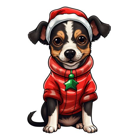 Cute Rat Terrier Christmas Clipart Illustration Ai Generative 30546705 Png