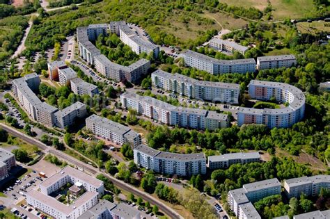 Erfurt Aus Der Vogelperspektive Plattenbau Hochhaus Wohnsiedlung Am