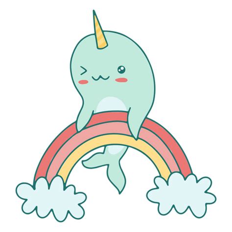 Narwhal Rainbow Kawaii Animal Png And Svg Design For T Shirts