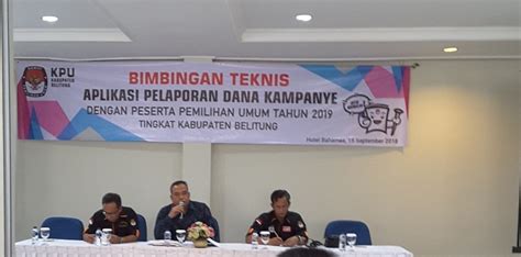 Kpu Belitung Gelar Bimtek Aplikasi Pelaporan Dana Kampanye