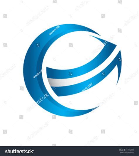 3d Global Arrow Logo Template Stock Vector Royalty Free 117052774