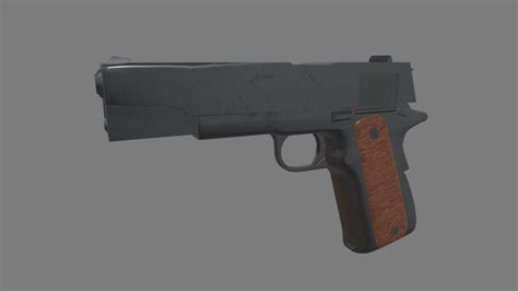 Low Poly Pistol 01 - 3D Model by ViperJr3D