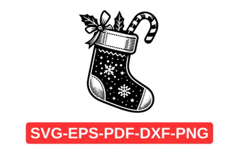 Holiday Stocking SVG Template PNG Art Graphic By Artful Assetsy