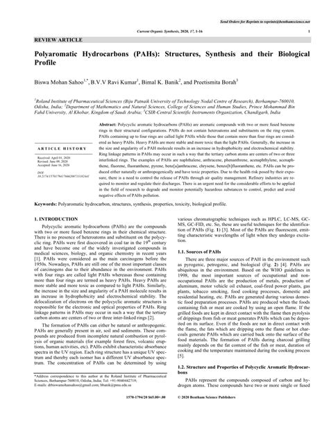 (PDF) Polyaromatic Hydrocarbons (PAHs): Structures, Synthesis and their ...