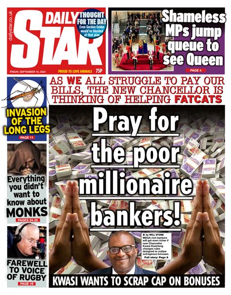 Daily Star Front Page 16th Of September 2022 Tomorrows Papers Today