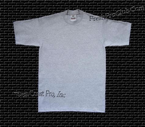 Gray Pro Club T-Shirts - Heavyweight Pro Club T-Shirts