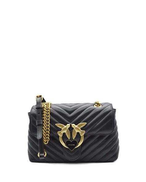 Pinko Love Mini Lady Puff Chevron Cl Sheep Nappa In Black Lyst